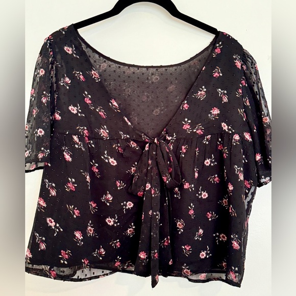 LOFT Floral Chiffon Top - Picture 3 of 3